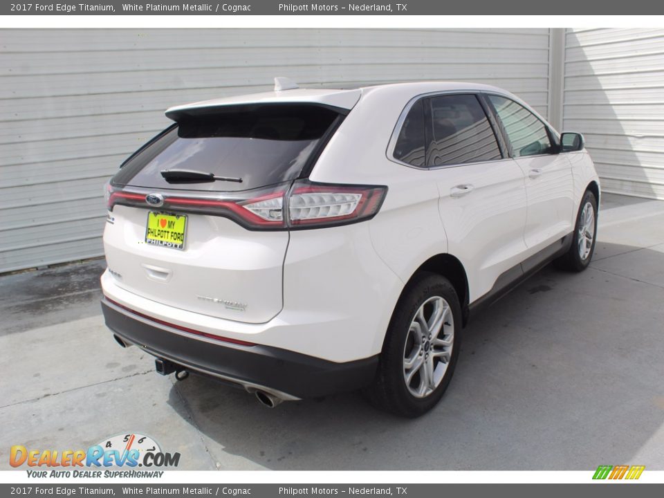 2017 Ford Edge Titanium White Platinum Metallic / Cognac Photo #9