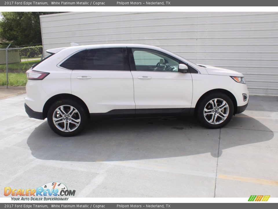 2017 Ford Edge Titanium White Platinum Metallic / Cognac Photo #12