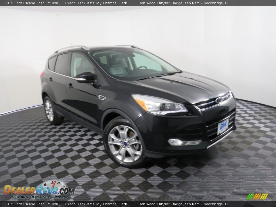 2015 Ford Escape Titanium 4WD Tuxedo Black Metallic / Charcoal Black Photo #3