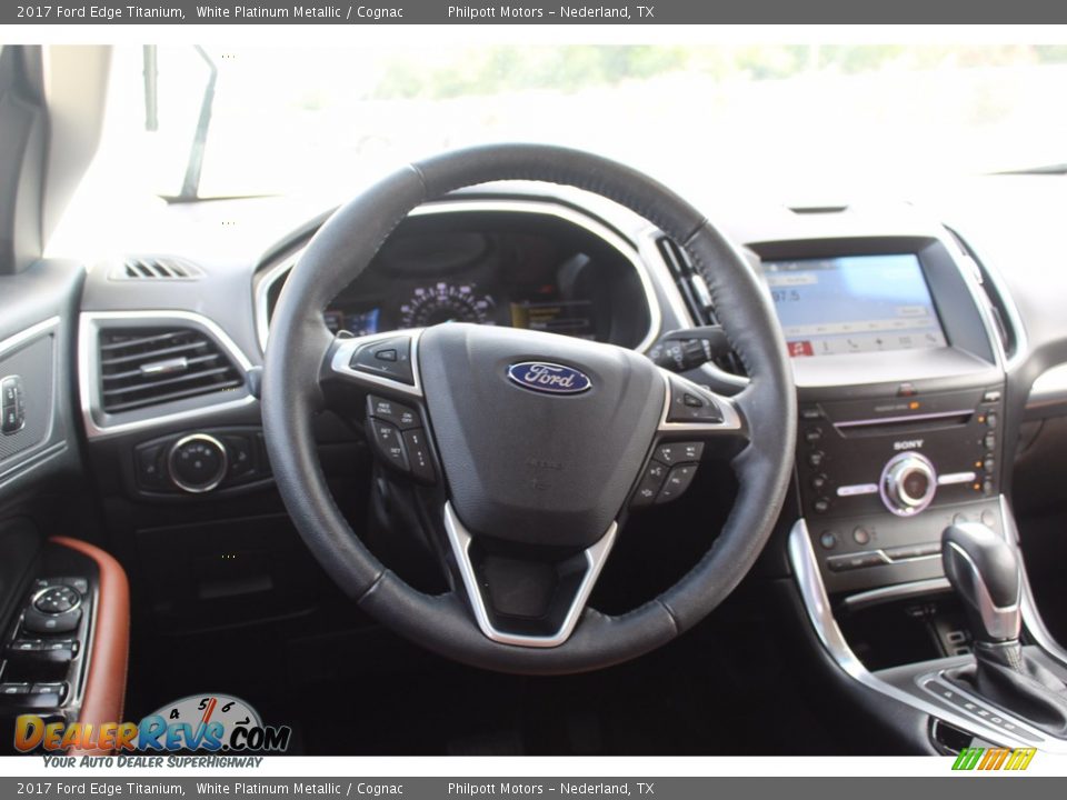 2017 Ford Edge Titanium White Platinum Metallic / Cognac Photo #26