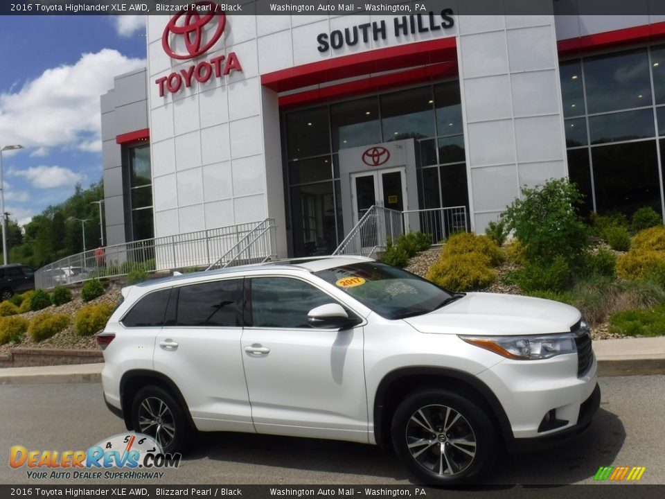 2016 Toyota Highlander XLE AWD Blizzard Pearl / Black Photo #2