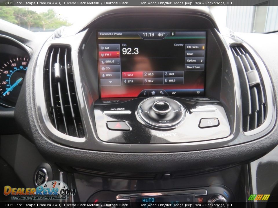 2015 Ford Escape Titanium 4WD Tuxedo Black Metallic / Charcoal Black Photo #26