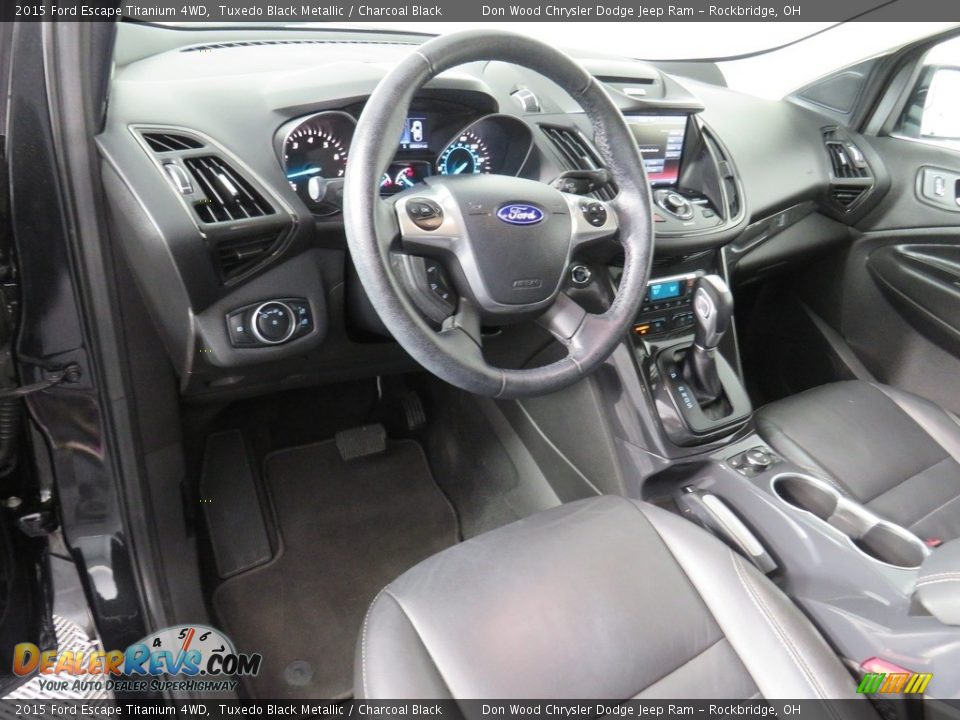 2015 Ford Escape Titanium 4WD Tuxedo Black Metallic / Charcoal Black Photo #30