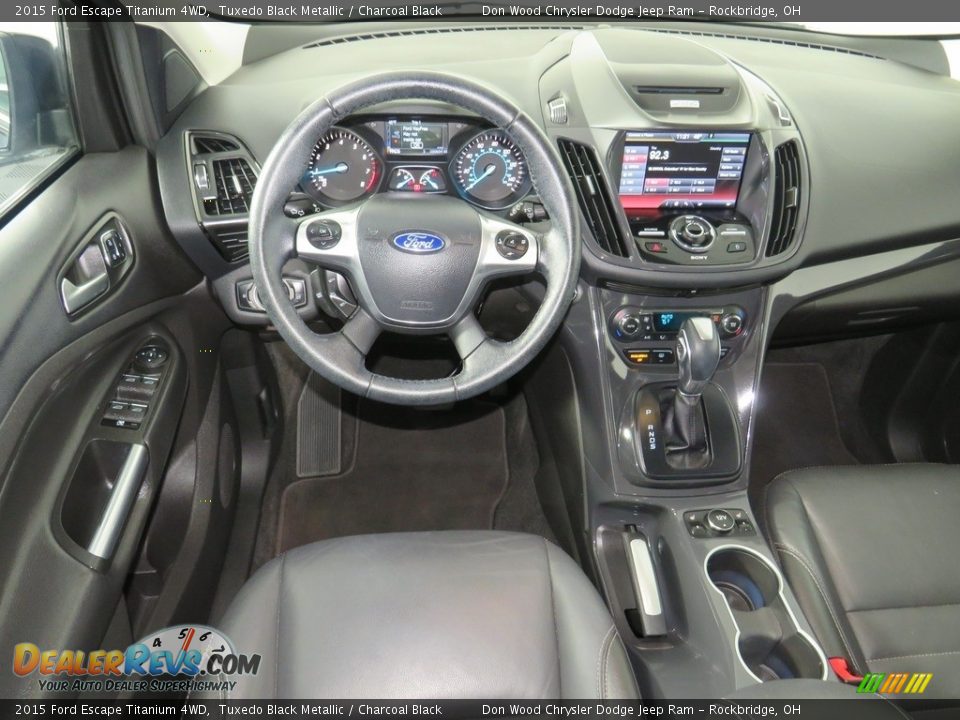 2015 Ford Escape Titanium 4WD Tuxedo Black Metallic / Charcoal Black Photo #35