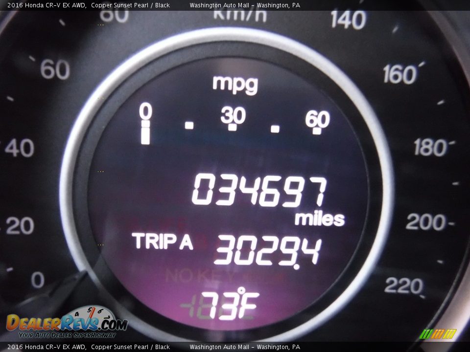 2016 Honda CR-V EX AWD Copper Sunset Pearl / Black Photo #28