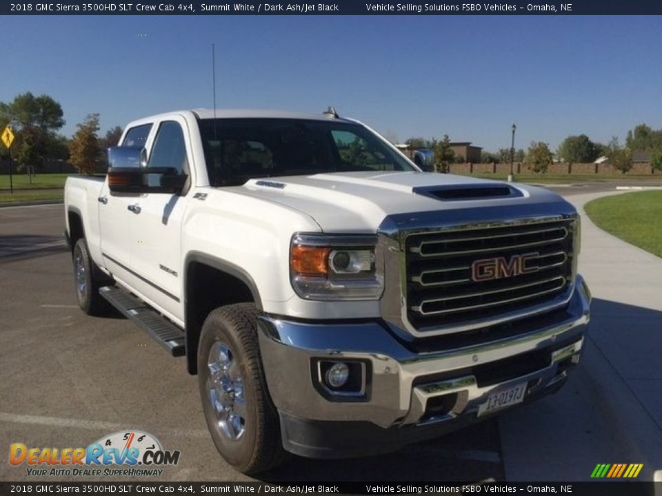 2018 GMC Sierra 3500HD SLT Crew Cab 4x4 Summit White / Dark Ash/Jet Black Photo #6