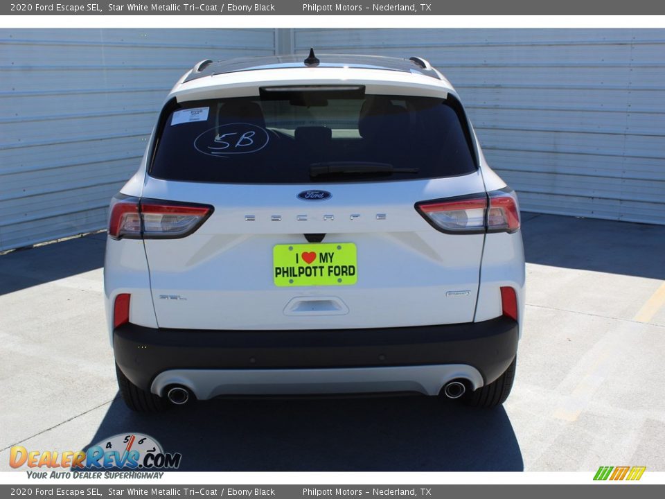 2020 Ford Escape SEL Star White Metallic Tri-Coat / Ebony Black Photo #6