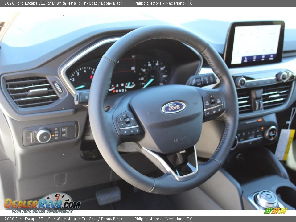 2020 Ford Escape SEL Star White Metallic Tri-Coat / Ebony Black Photo #10