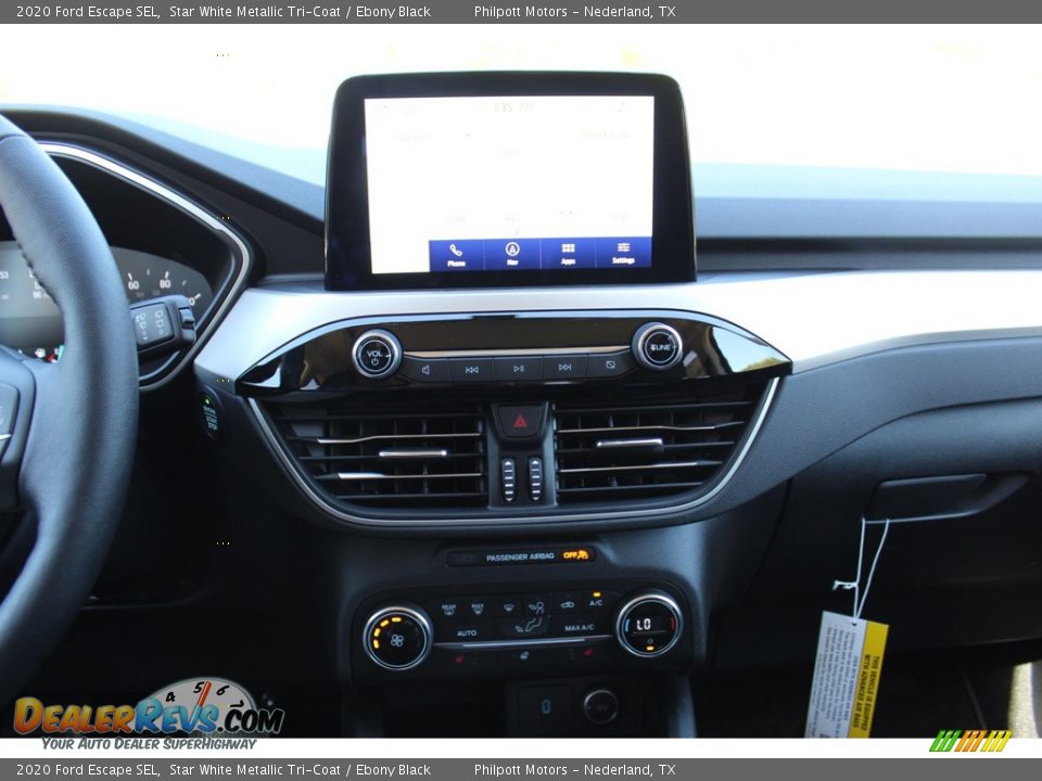 2020 Ford Escape SEL Star White Metallic Tri-Coat / Ebony Black Photo #17