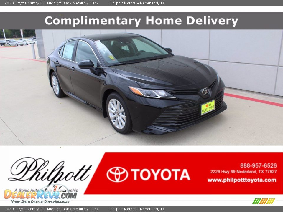 2020 Toyota Camry LE Midnight Black Metallic / Black Photo #1