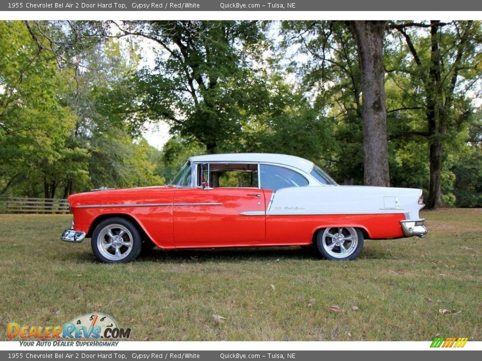 1955 Chevrolet Bel Air 2 Door Hard Top Gypsy Red / Red/White Photo #3