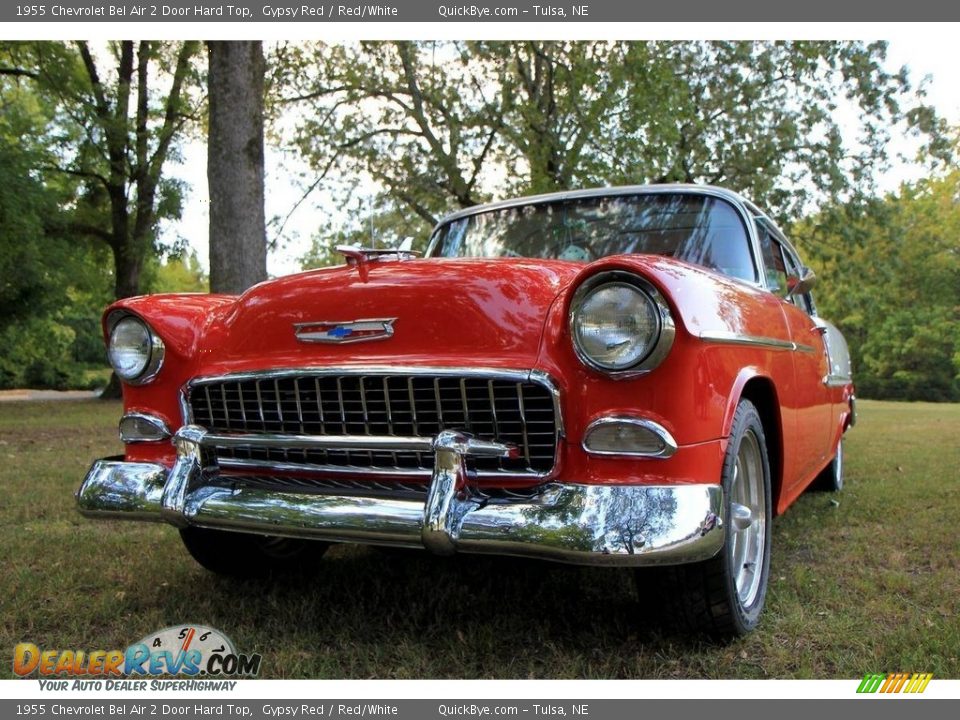 1955 Chevrolet Bel Air 2 Door Hard Top Gypsy Red / Red/White Photo #7