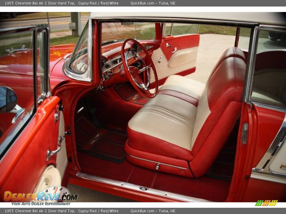 1955 Chevrolet Bel Air 2 Door Hard Top Gypsy Red / Red/White Photo #8