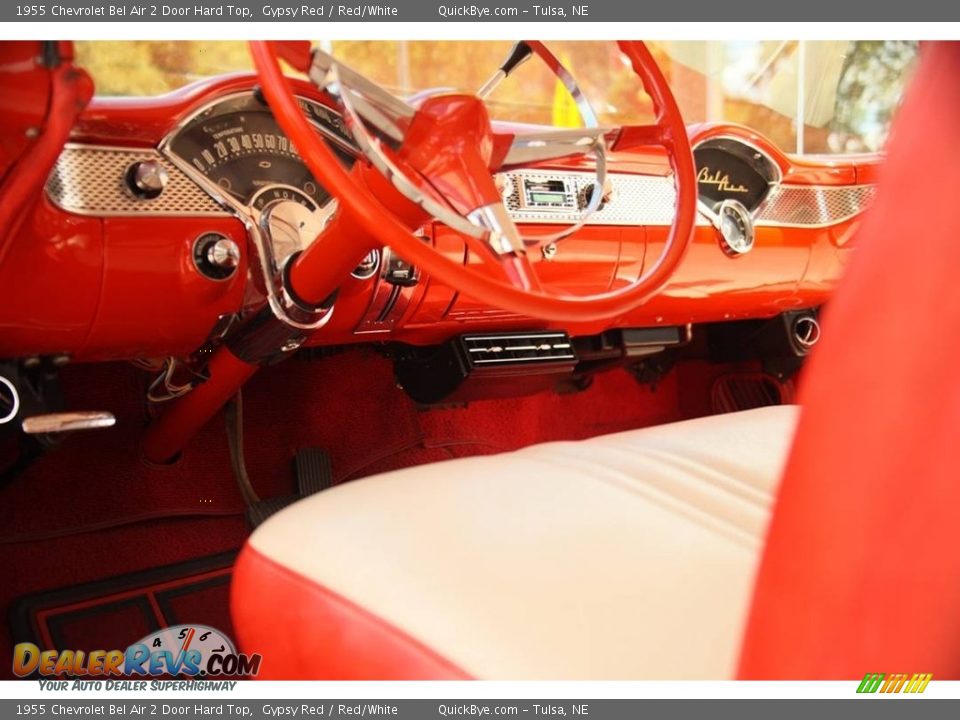 1955 Chevrolet Bel Air 2 Door Hard Top Gypsy Red / Red/White Photo #10