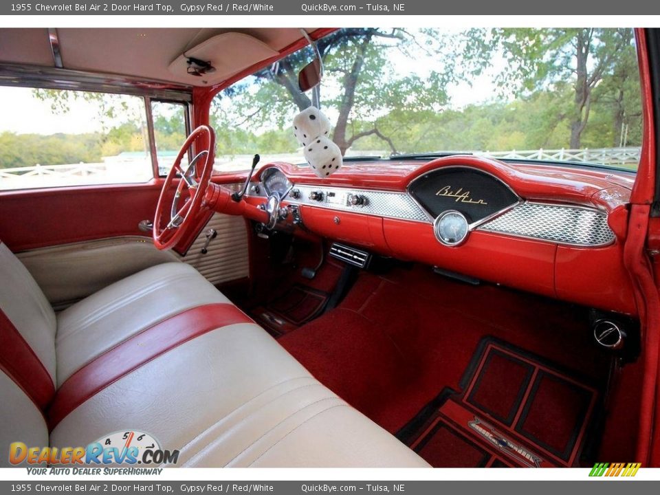 1955 Chevrolet Bel Air 2 Door Hard Top Gypsy Red / Red/White Photo #12