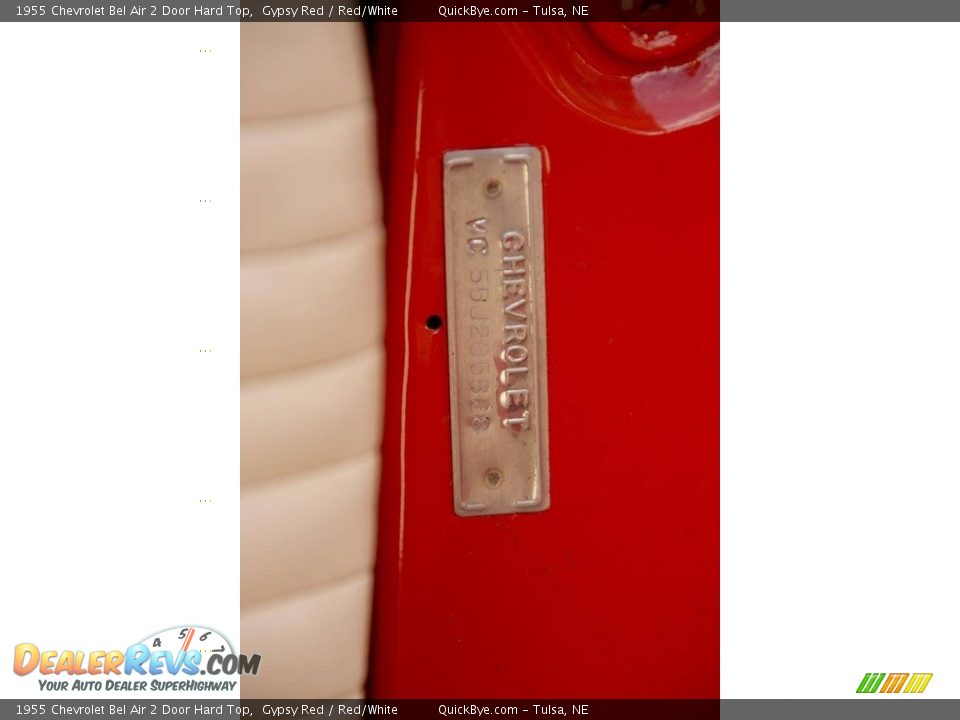 1955 Chevrolet Bel Air 2 Door Hard Top Gypsy Red / Red/White Photo #18