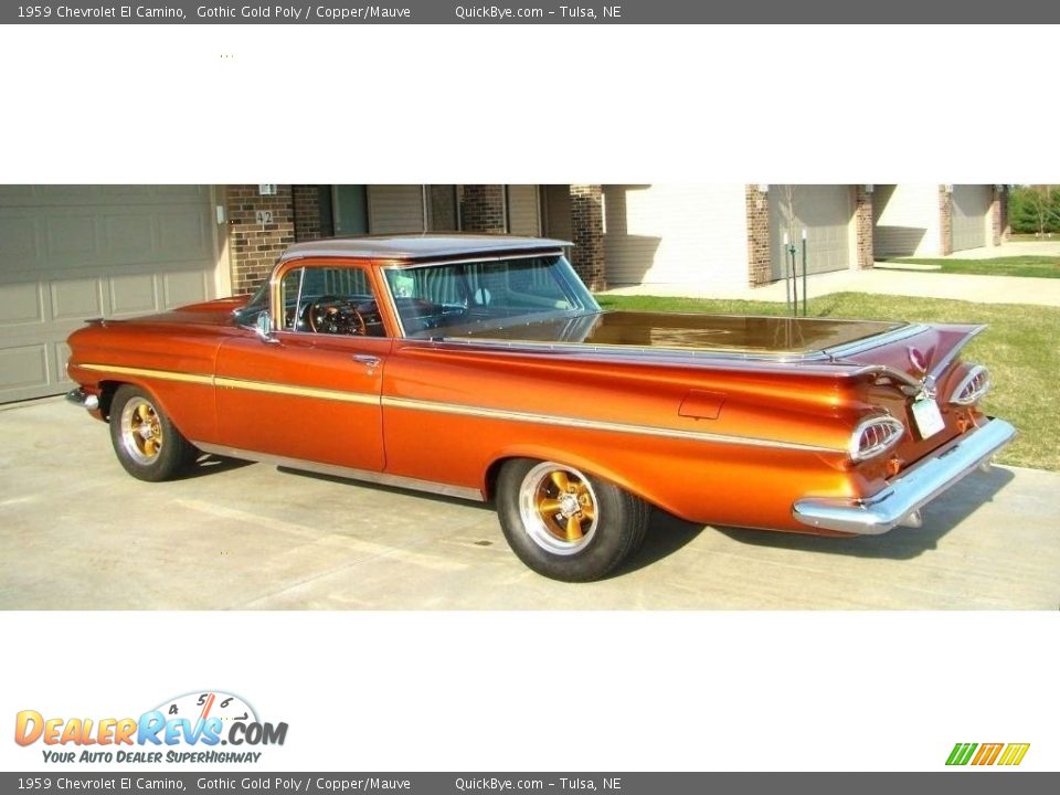 1959 Chevrolet El Camino Gothic Gold Poly / Copper/Mauve Photo #3