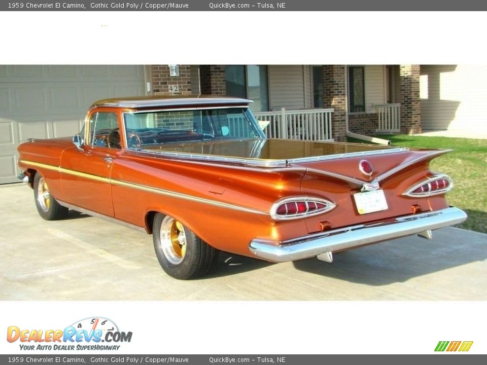1959 Chevrolet El Camino Gothic Gold Poly / Copper/Mauve Photo #4