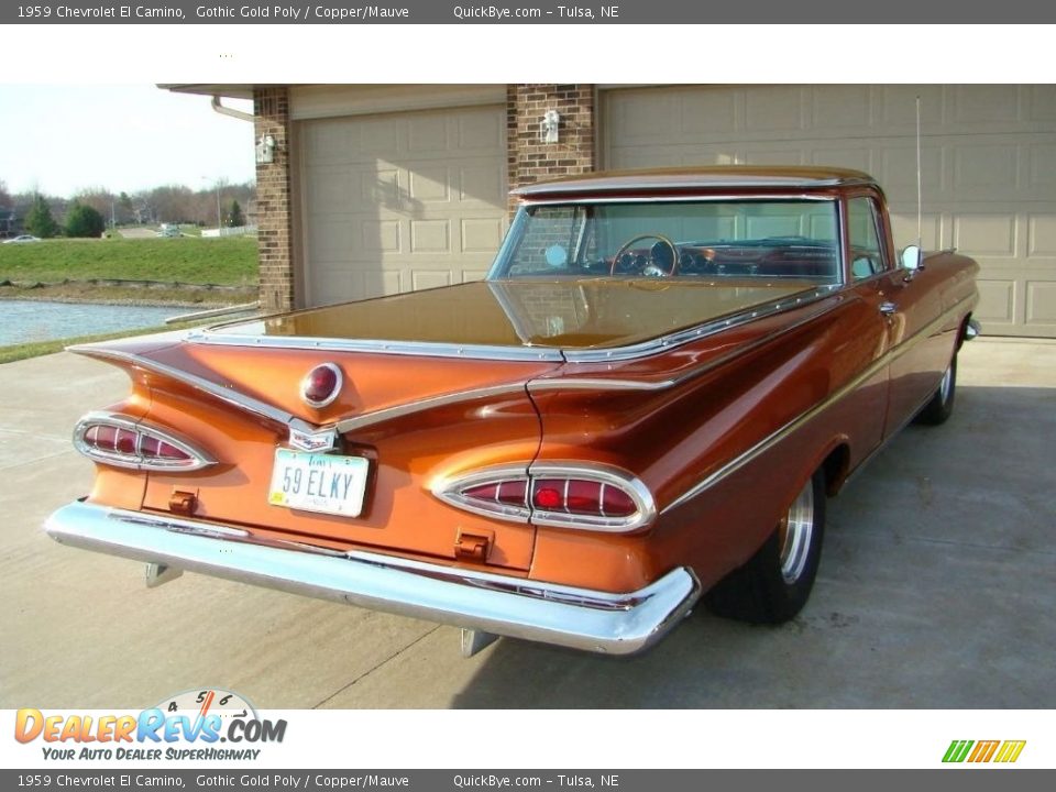 1959 Chevrolet El Camino Gothic Gold Poly / Copper/Mauve Photo #5