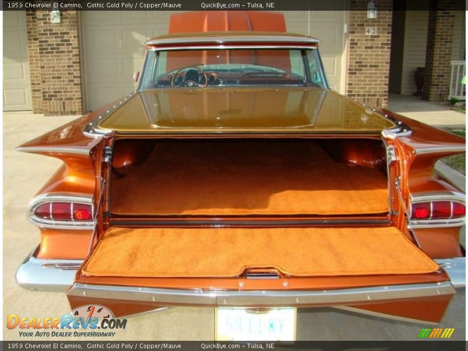 1959 Chevrolet El Camino Gothic Gold Poly / Copper/Mauve Photo #11