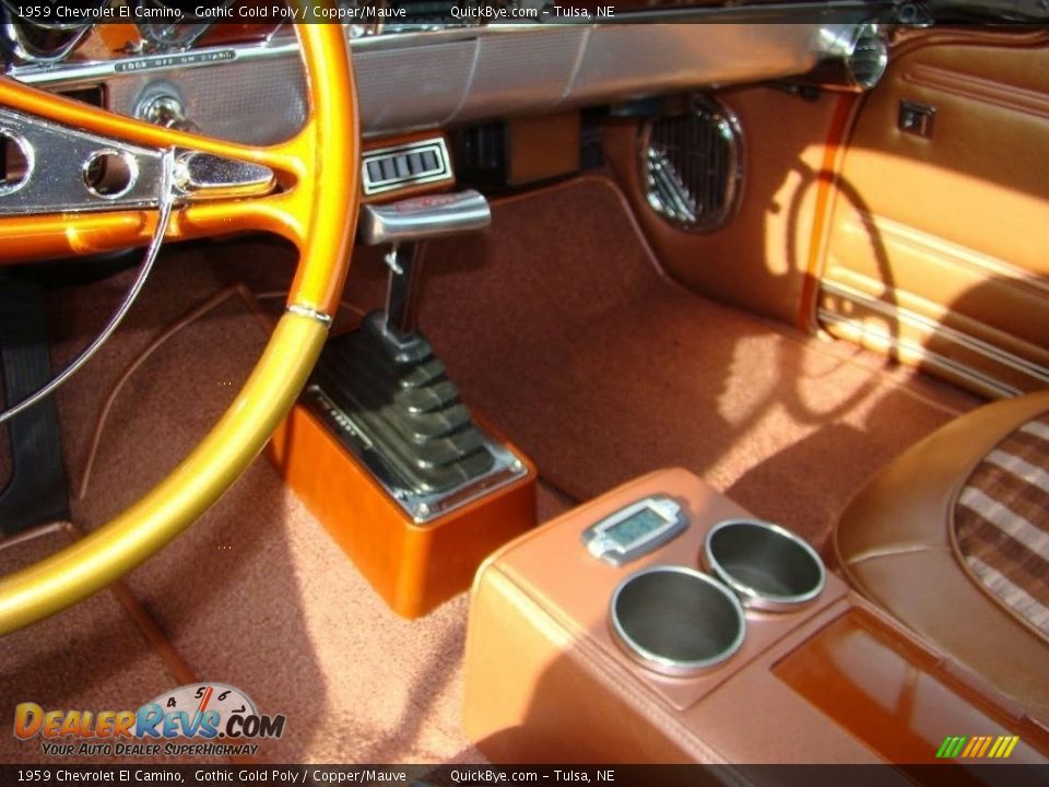 1959 Chevrolet El Camino Gothic Gold Poly / Copper/Mauve Photo #18