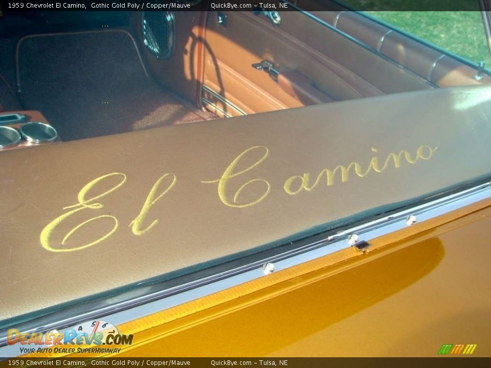 1959 Chevrolet El Camino Gothic Gold Poly / Copper/Mauve Photo #19