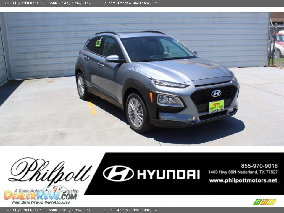 2020 Hyundai Kona SEL Sonic Silver / Gray/Black Photo #1