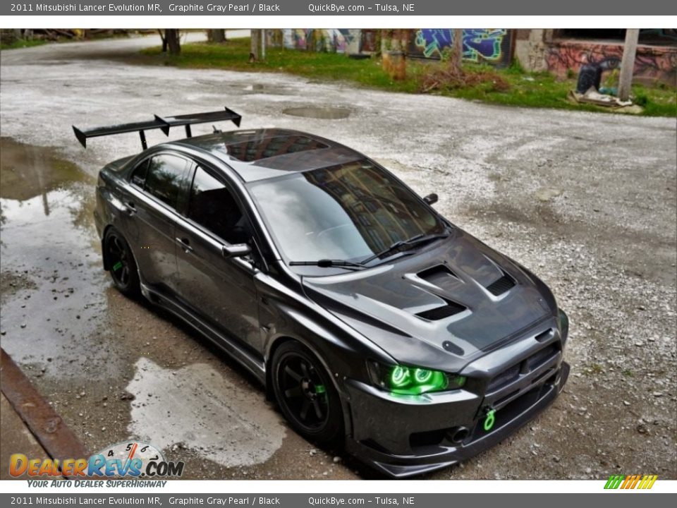 2011 Mitsubishi Lancer Evolution MR Graphite Gray Pearl / Black Photo #3