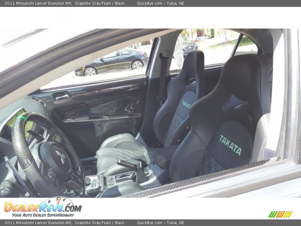 2011 Mitsubishi Lancer Evolution MR Graphite Gray Pearl / Black Photo #6