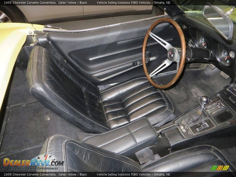 Black Interior - 1968 Chevrolet Corvette Convertible Photo #3