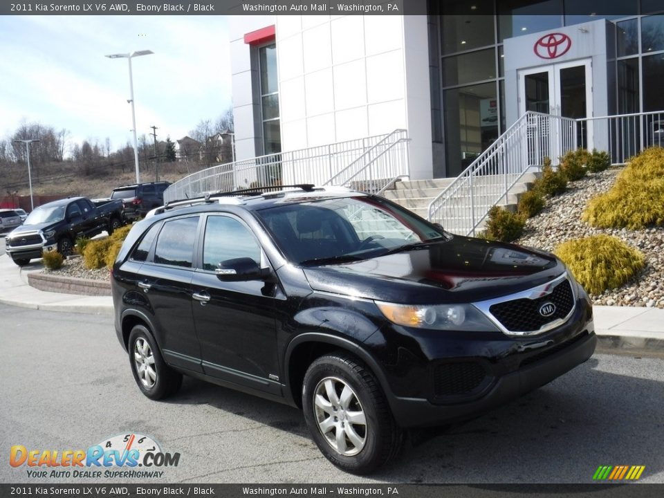 2011 Kia Sorento LX V6 AWD Ebony Black / Black Photo #1