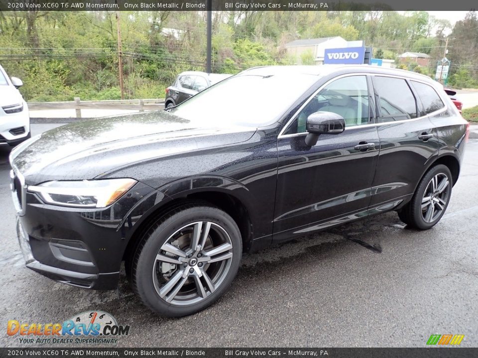 2020 Volvo XC60 T6 AWD Momentum Onyx Black Metallic / Blonde Photo #5