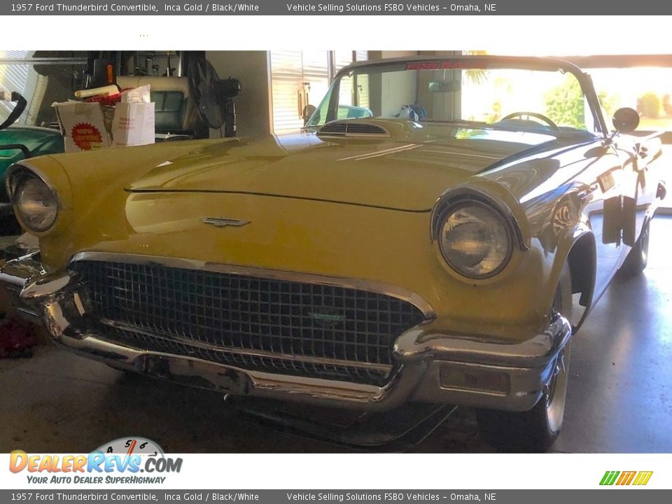 1957 Ford Thunderbird Convertible Inca Gold / Black/White Photo #2