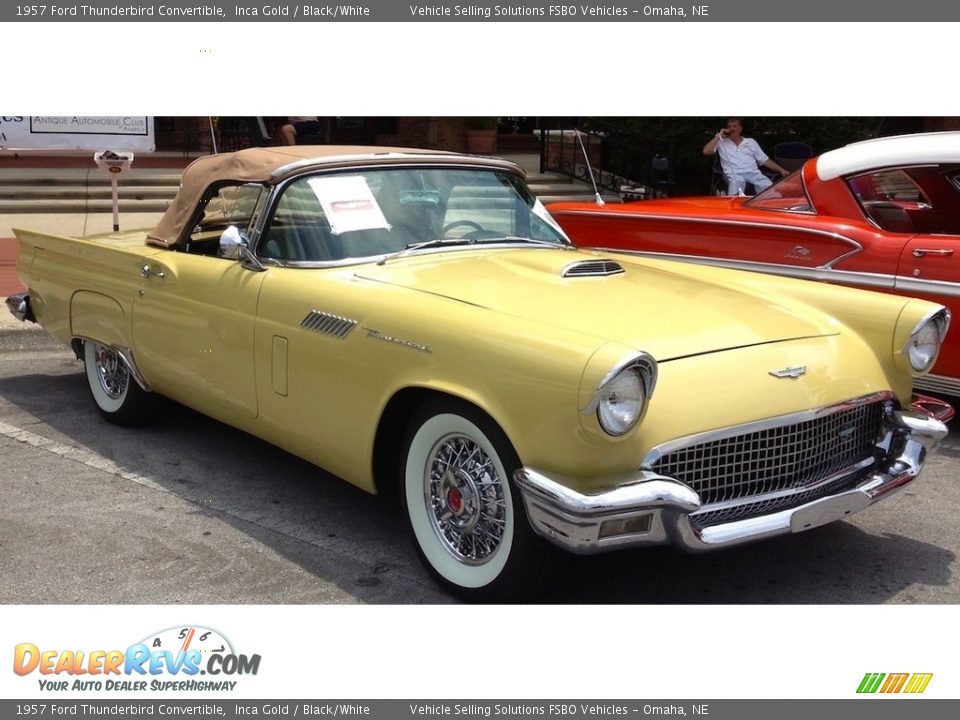 1957 Ford Thunderbird Convertible Inca Gold / Black/White Photo #8