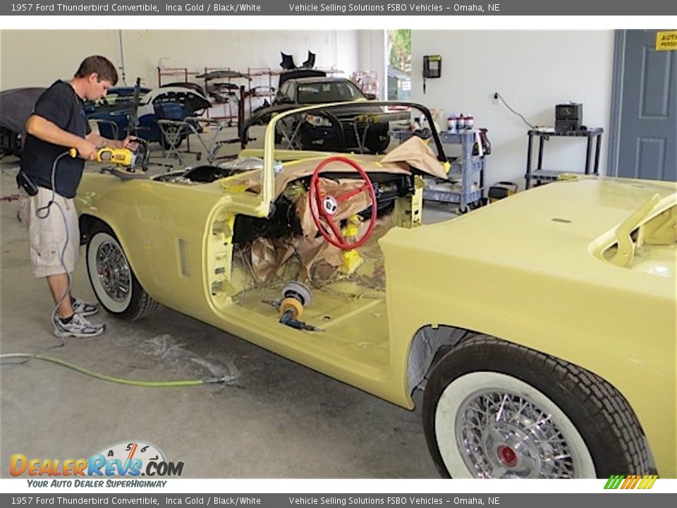 1957 Ford Thunderbird Convertible Inca Gold / Black/White Photo #9