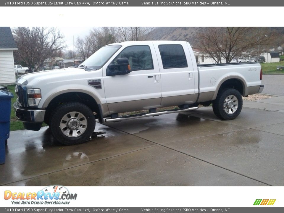 2010 Ford F350 Super Duty Lariat Crew Cab 4x4 Oxford White / Camel Photo #1