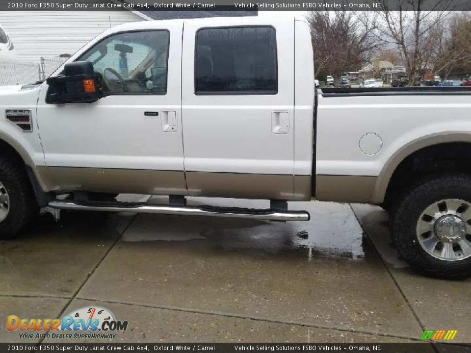 2010 Ford F350 Super Duty Lariat Crew Cab 4x4 Oxford White / Camel Photo #4