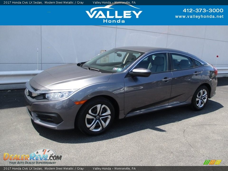2017 Honda Civic LX Sedan Modern Steel Metallic / Gray Photo #1