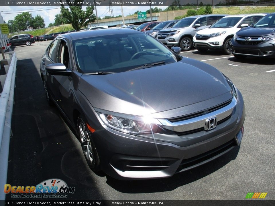 2017 Honda Civic LX Sedan Modern Steel Metallic / Gray Photo #7