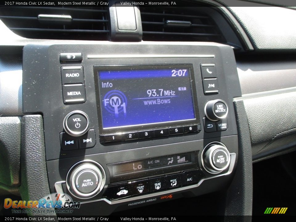 2017 Honda Civic LX Sedan Modern Steel Metallic / Gray Photo #15