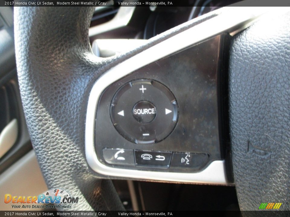 2017 Honda Civic LX Sedan Modern Steel Metallic / Gray Photo #18
