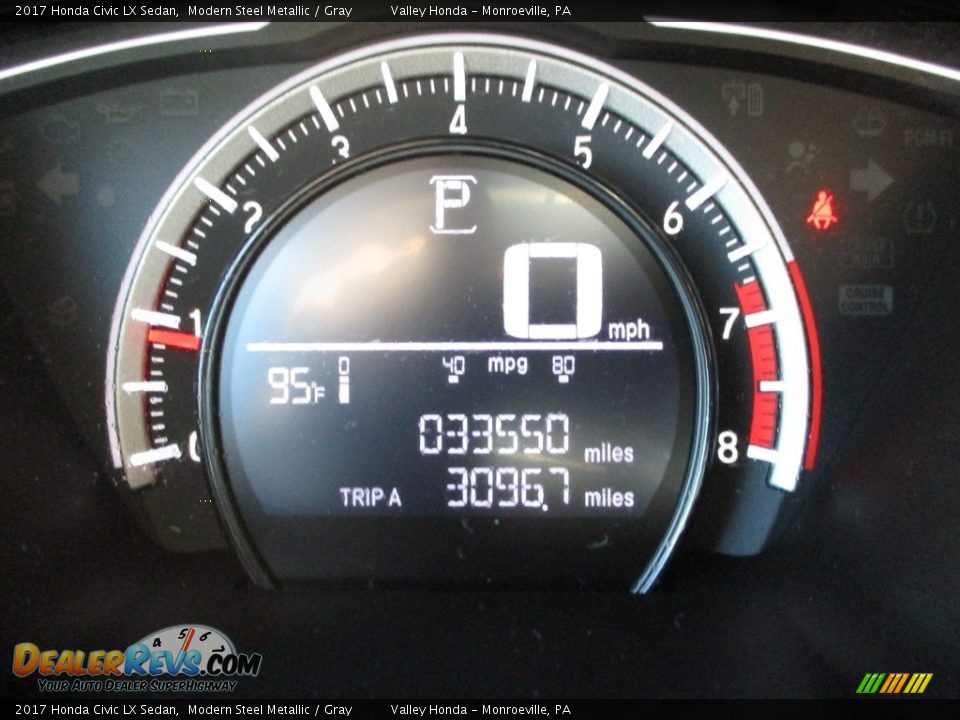 2017 Honda Civic LX Sedan Modern Steel Metallic / Gray Photo #20