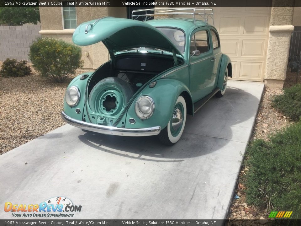 1963 Volkswagen Beetle Coupe Teal / White/Green Mint Photo #19