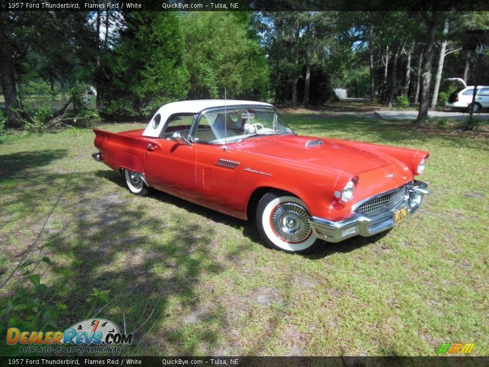 1957 Ford Thunderbird Flames Red / White Photo #1
