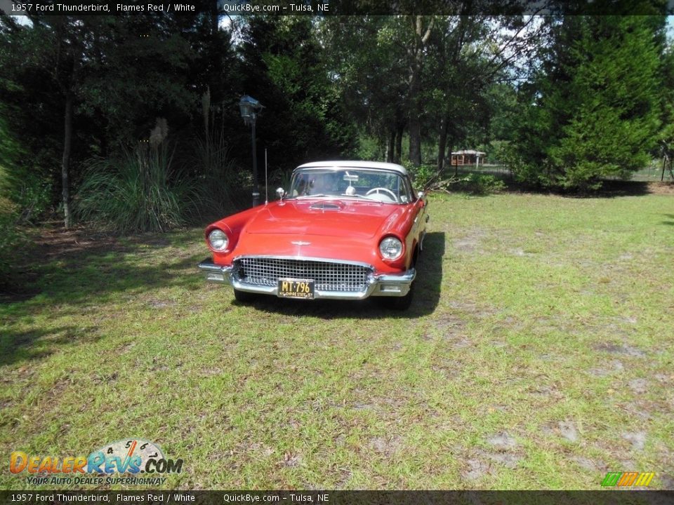 1957 Ford Thunderbird Flames Red / White Photo #2