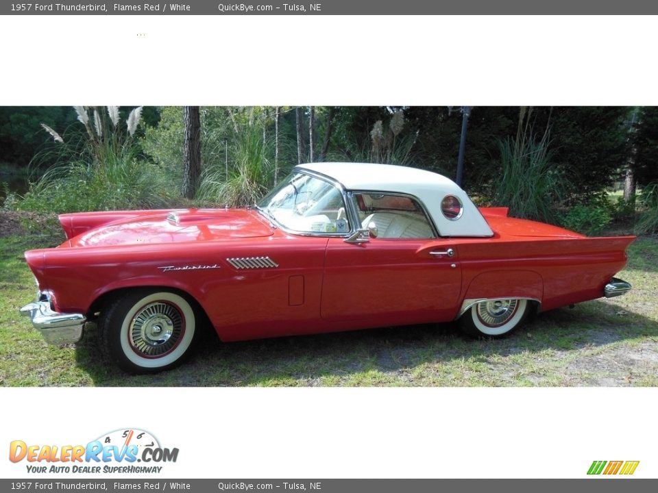 1957 Ford Thunderbird Flames Red / White Photo #5