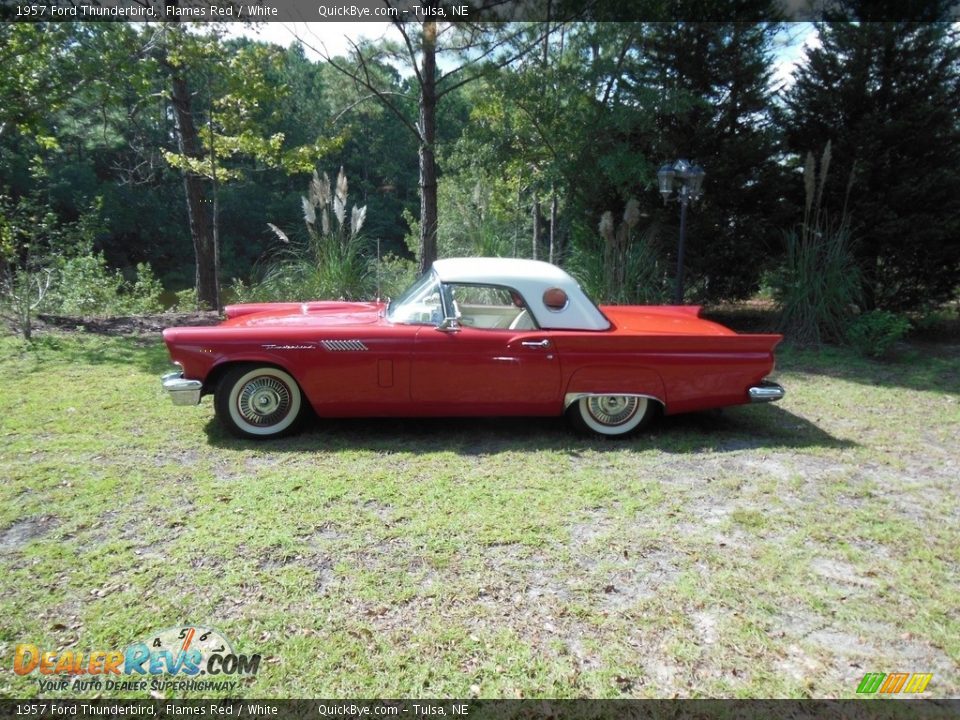 1957 Ford Thunderbird Flames Red / White Photo #6