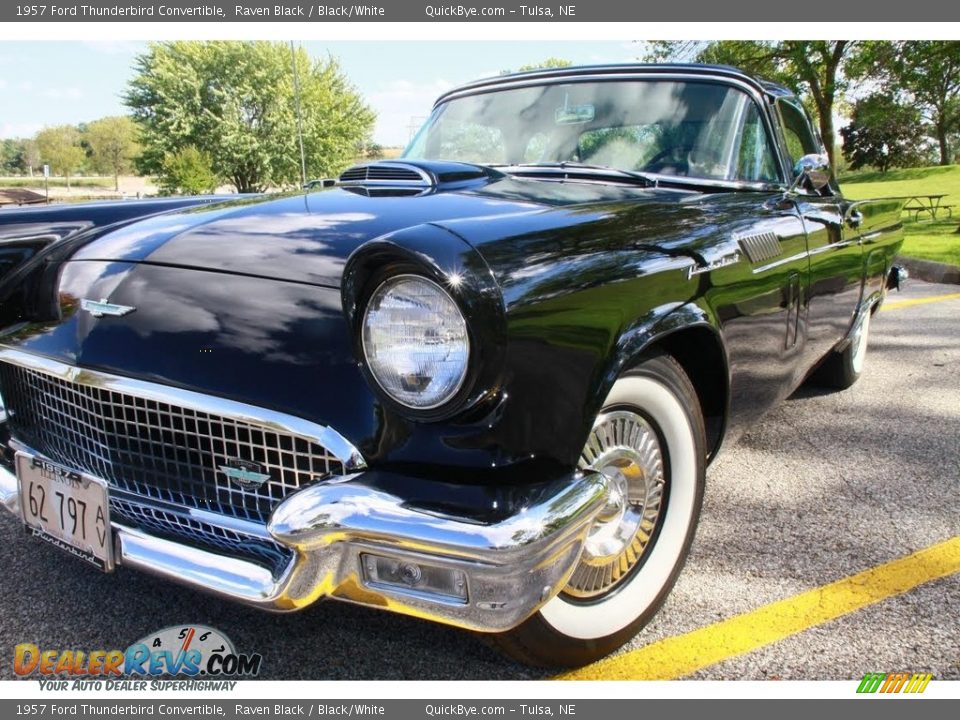 1957 Ford Thunderbird Convertible Raven Black / Black/White Photo #1