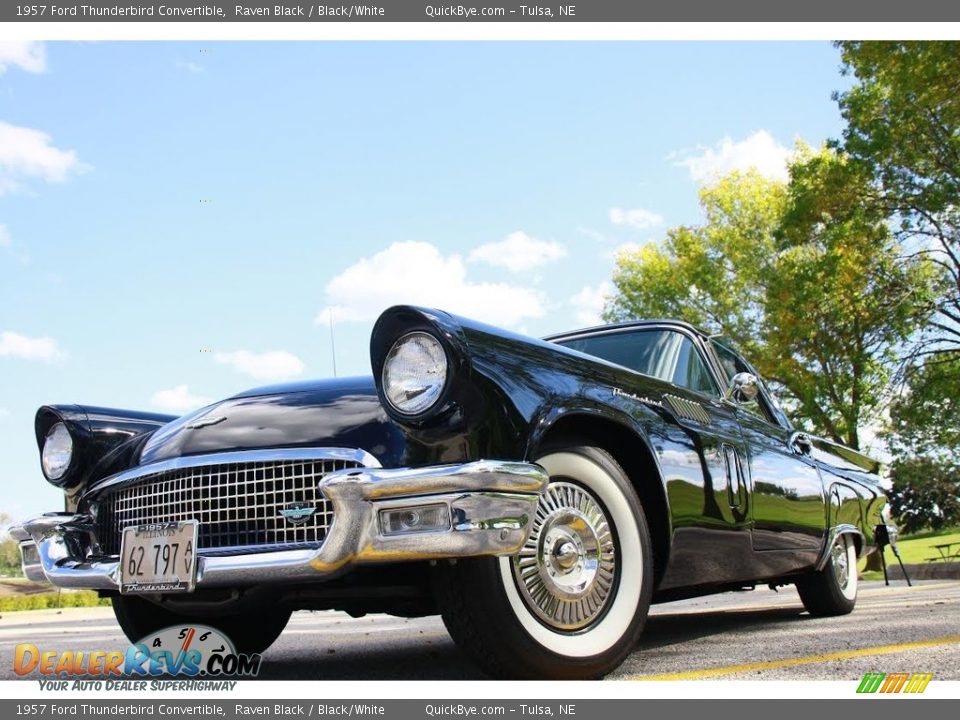 1957 Ford Thunderbird Convertible Raven Black / Black/White Photo #2