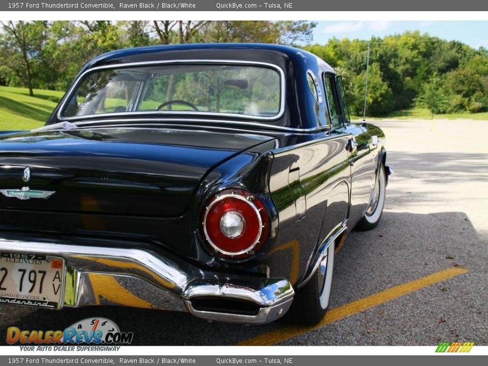 1957 Ford Thunderbird Convertible Raven Black / Black/White Photo #5